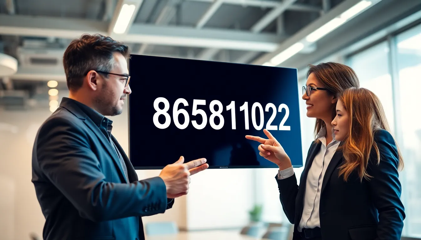 Professionals analyzing the significance of the number 8652811022.